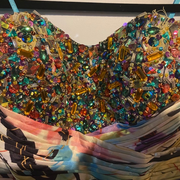 Unique multi colored train prom dress - Picture 5 of 13